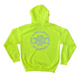 universal love hi-vis hoodie neon yellow back