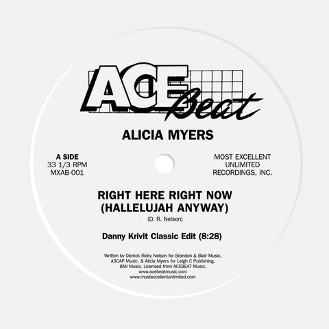 Alicia Myers - Right Here Right Now (Hallelujah Anyway) (The Danny Krivit Mixes) 12"